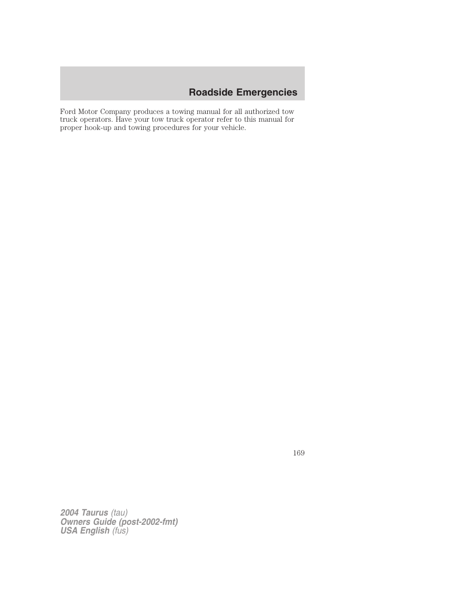 FORD 2004 Taurus v.3 User Manual | Page 169 / 248