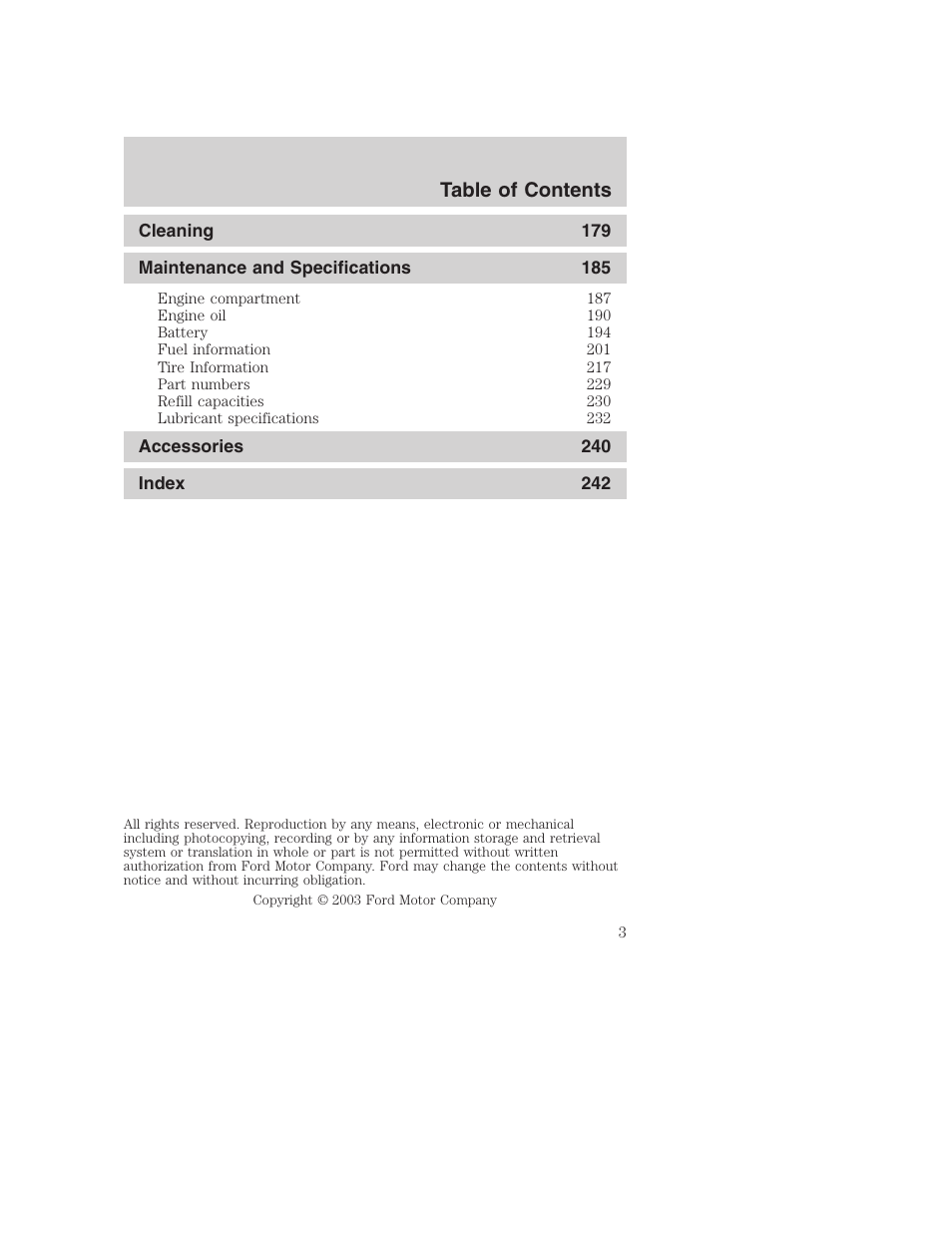 FORD 2004 Taurus v.3 User Manual | Page 3 / 248