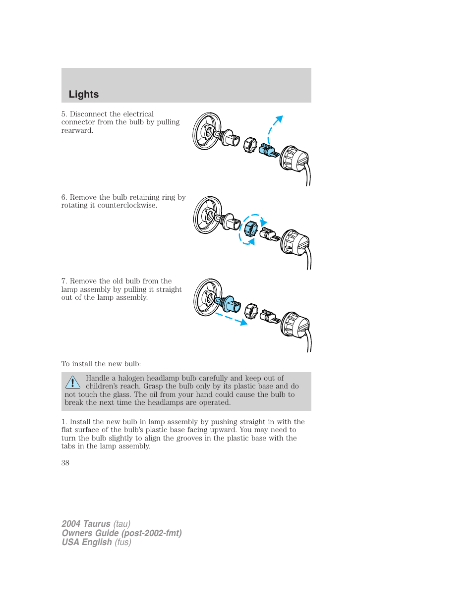 Lights | FORD 2004 Taurus v.3 User Manual | Page 38 / 248