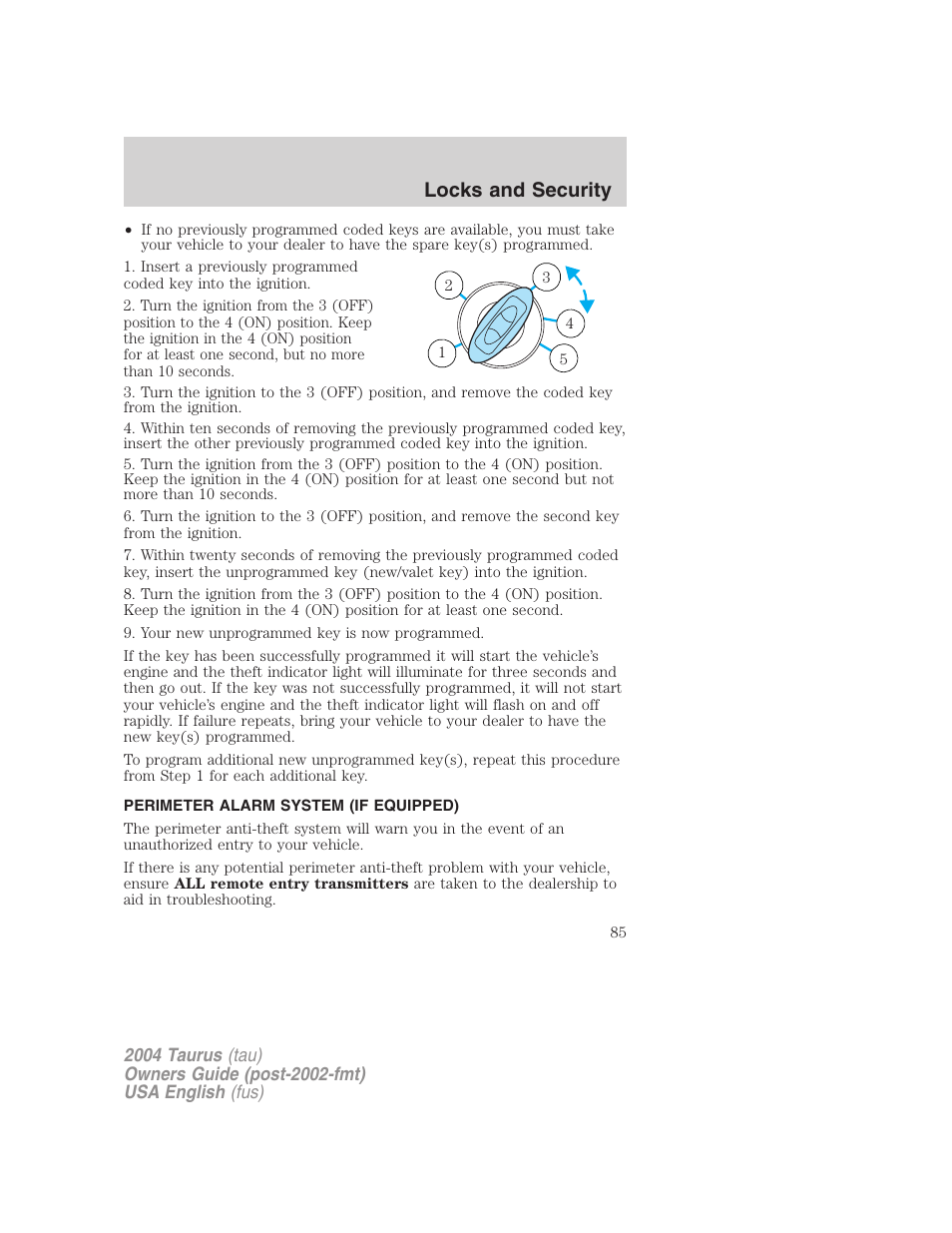 Locks and security | FORD 2004 Taurus v.3 User Manual | Page 85 / 248