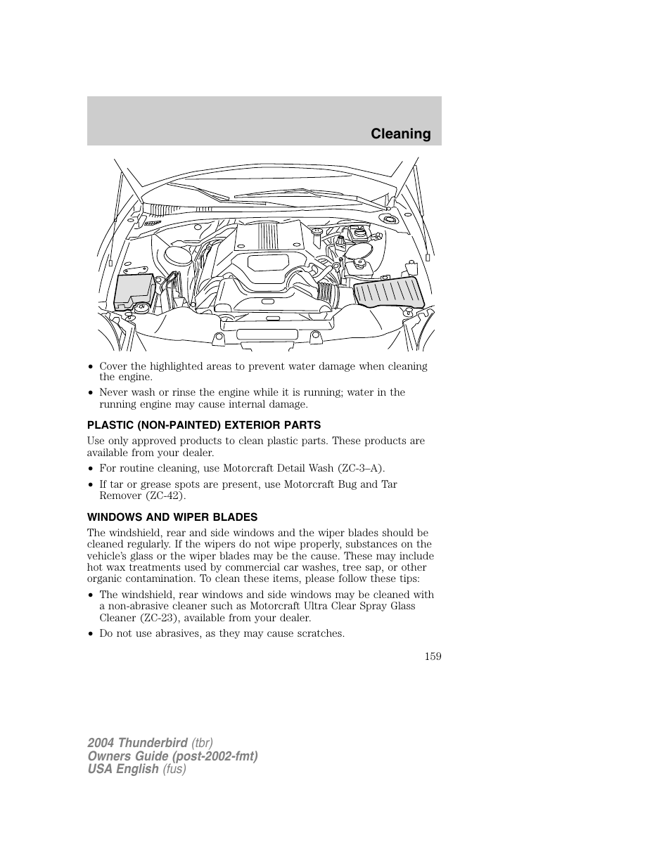 Cleaning | FORD 2004 Thunderbird v.1 User Manual | Page 159 / 216