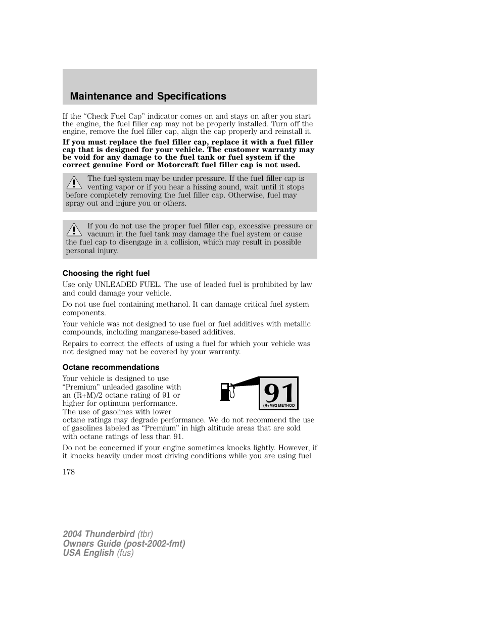 FORD 2004 Thunderbird v.1 User Manual | Page 178 / 216