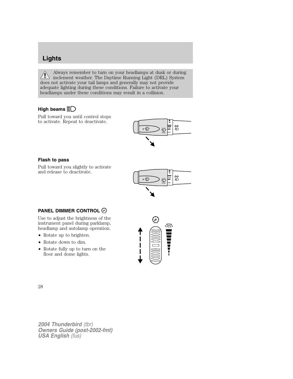 Lights | FORD 2004 Thunderbird v.1 User Manual | Page 28 / 216