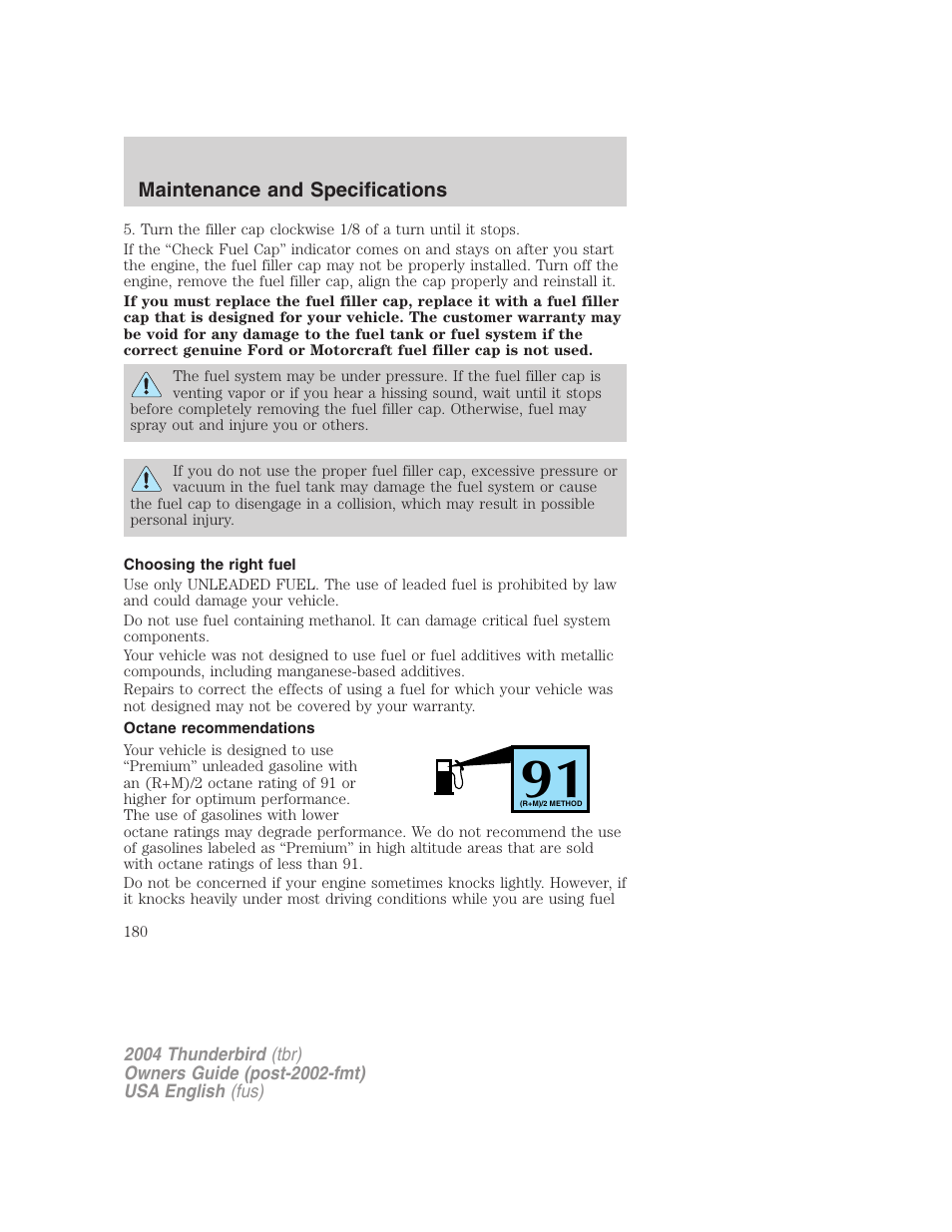 FORD 2004 Thunderbird v.2 User Manual | Page 180 / 224