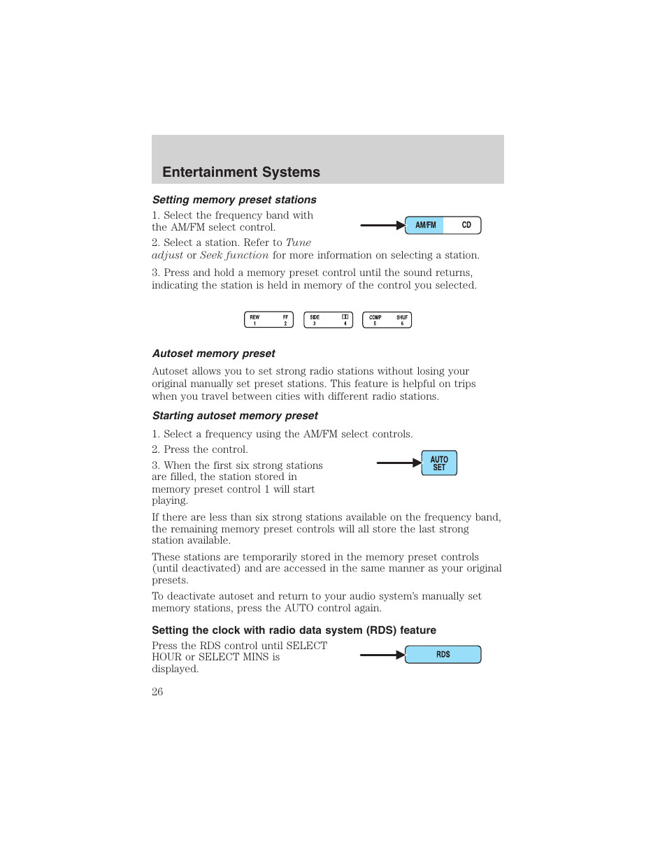 Entertainment systems | FORD 2003 Crown Victoria v.1 User Manual | Page 26 / 232