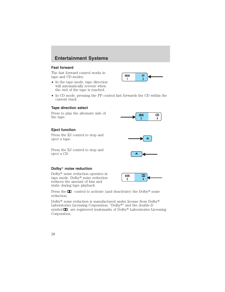 Entertainment systems | FORD 2003 Crown Victoria v.1 User Manual | Page 28 / 232