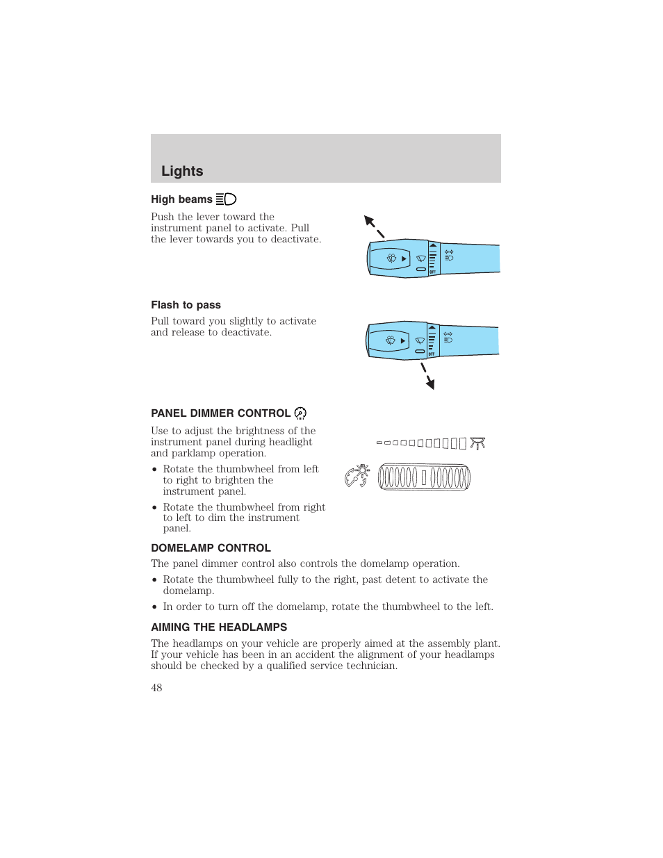 Lights | FORD 2003 Crown Victoria v.1 User Manual | Page 48 / 232