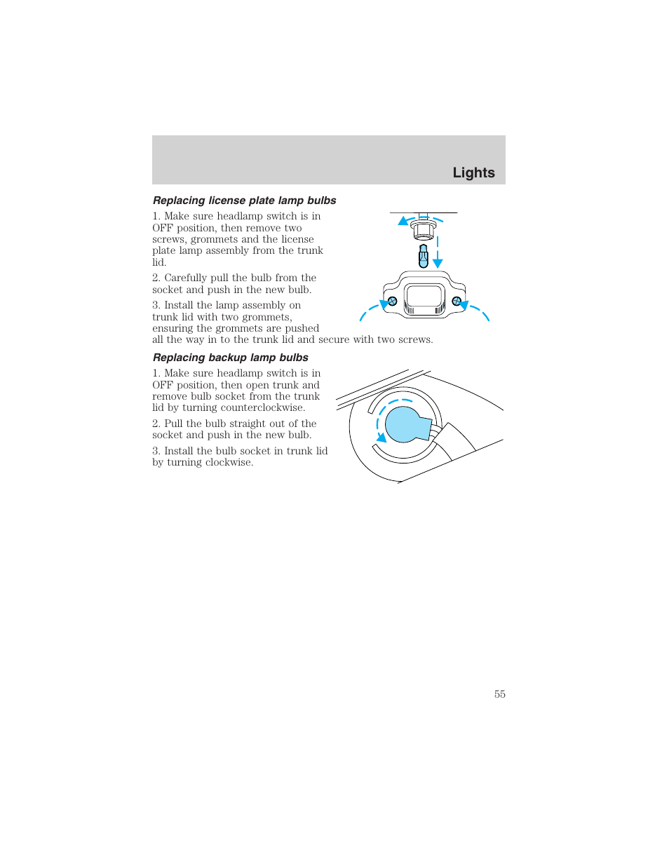 Lights | FORD 2003 Crown Victoria v.1 User Manual | Page 55 / 232