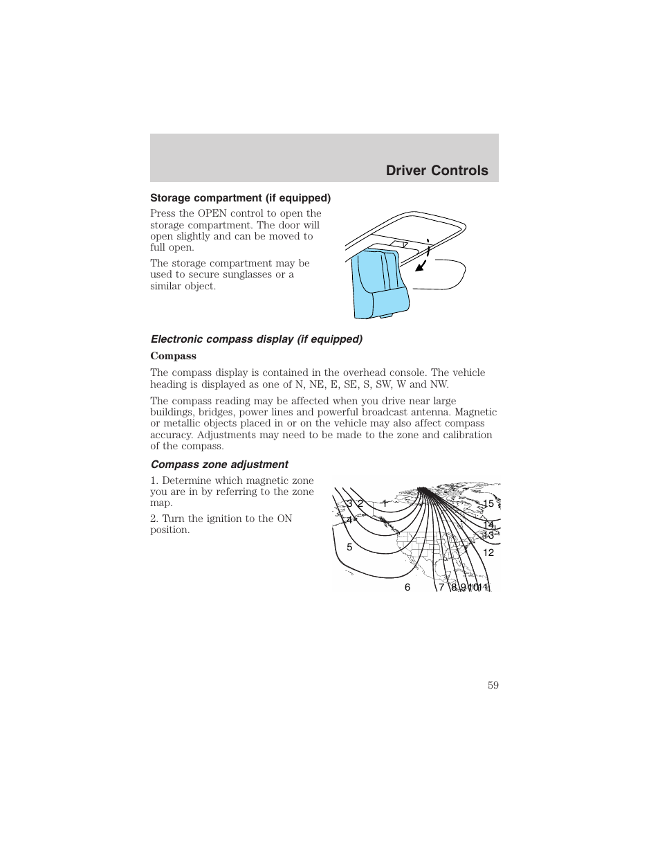 Driver controls | FORD 2003 Crown Victoria v.1 User Manual | Page 59 / 232