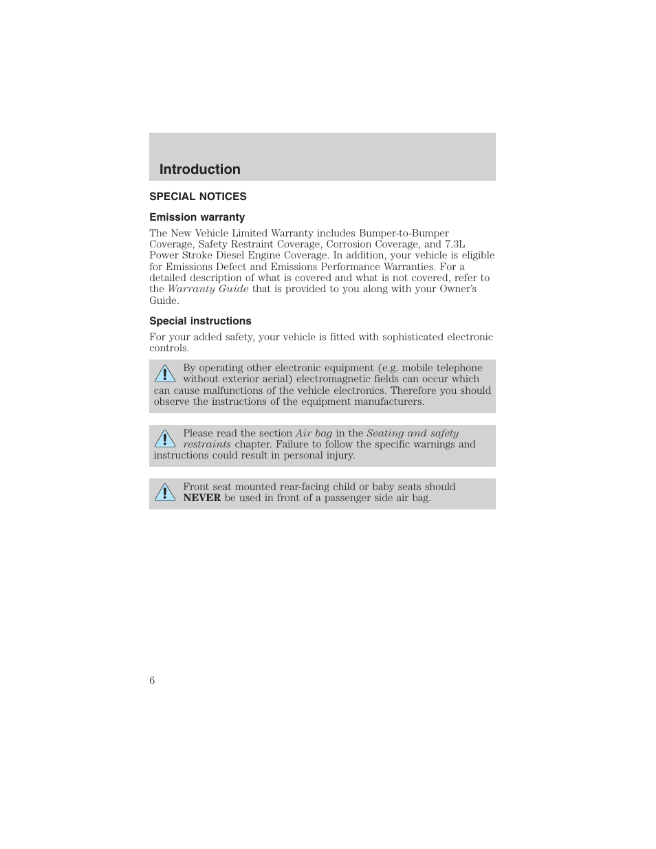 Introduction | FORD 2003 Crown Victoria v.1 User Manual | Page 6 / 232