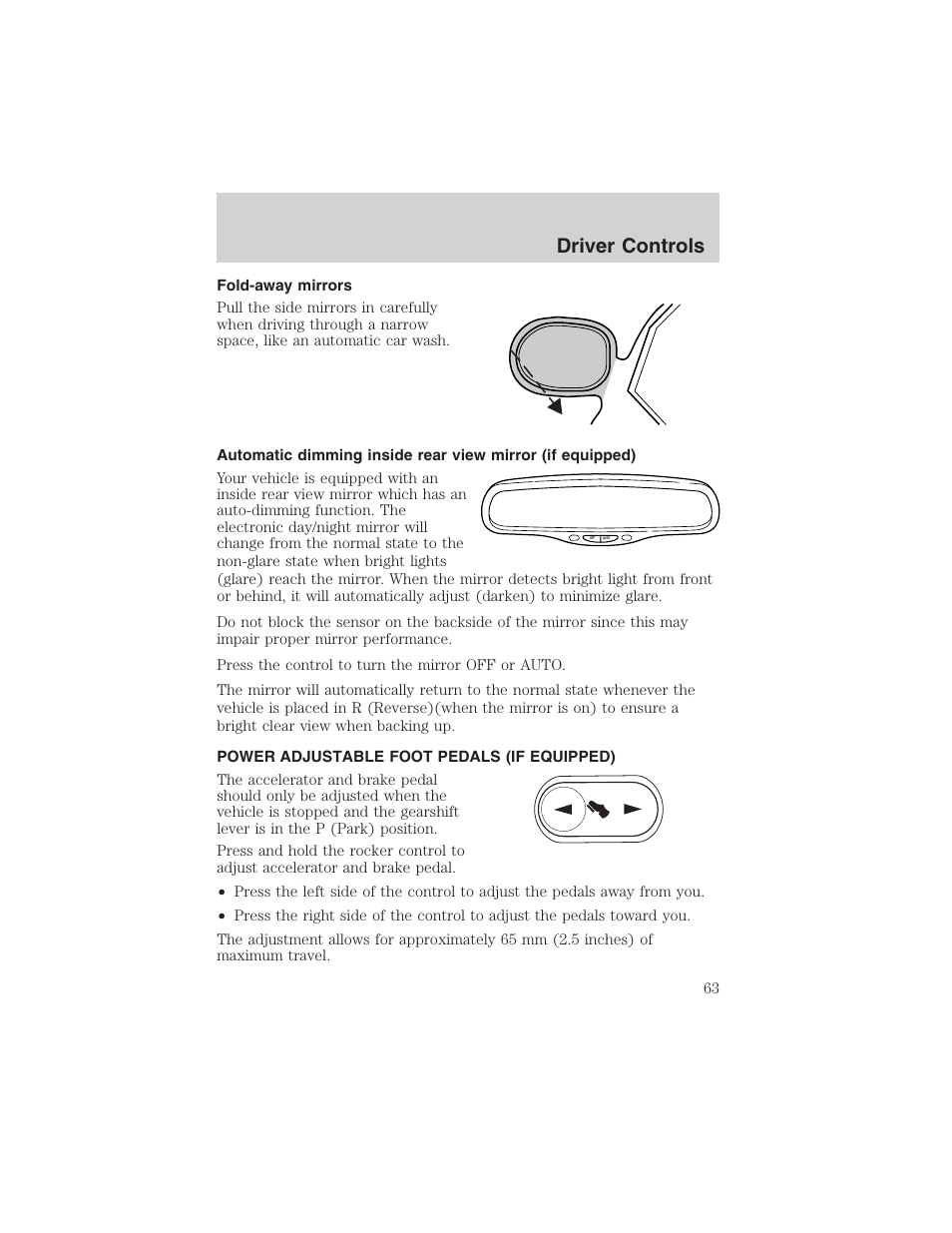 Driver controls | FORD 2003 Crown Victoria v.1 User Manual | Page 63 / 232