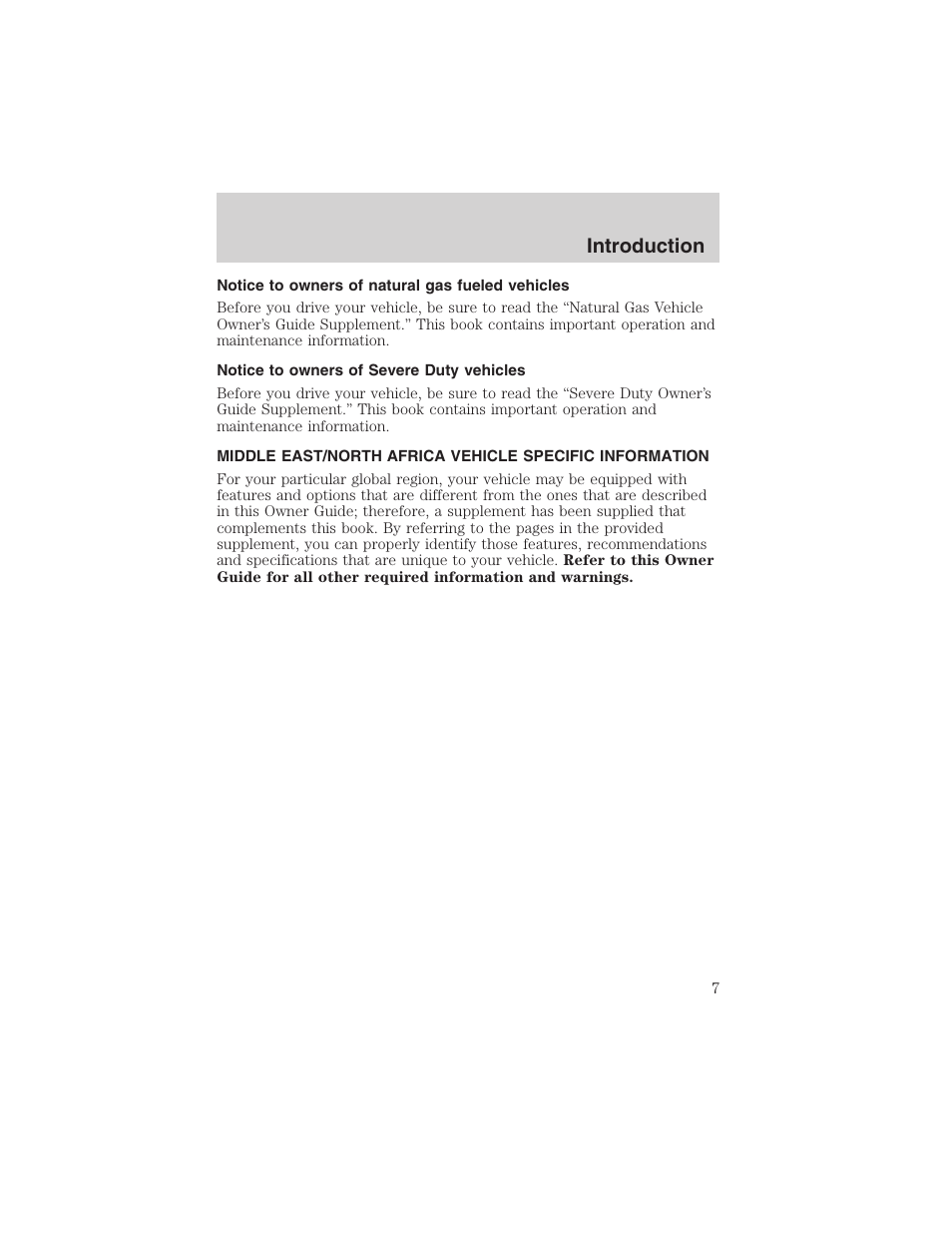 Introduction | FORD 2003 Crown Victoria v.1 User Manual | Page 7 / 232