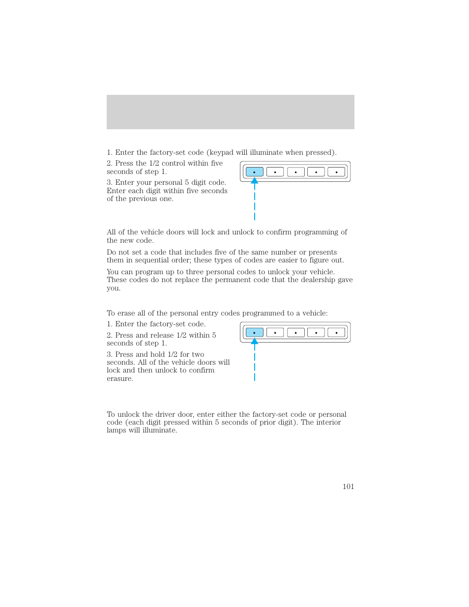 Locks and security | FORD 2003 Crown Victoria v.2 User Manual | Page 101 / 248