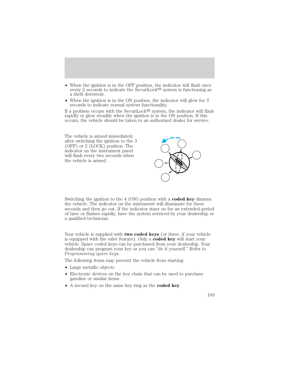 Locks and security | FORD 2003 Crown Victoria v.2 User Manual | Page 103 / 248