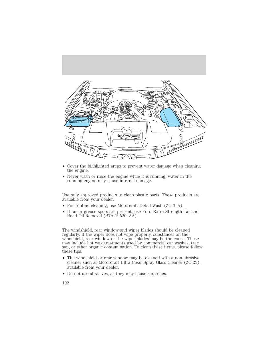 Cleaning | FORD 2003 Crown Victoria v.2 User Manual | Page 192 / 248