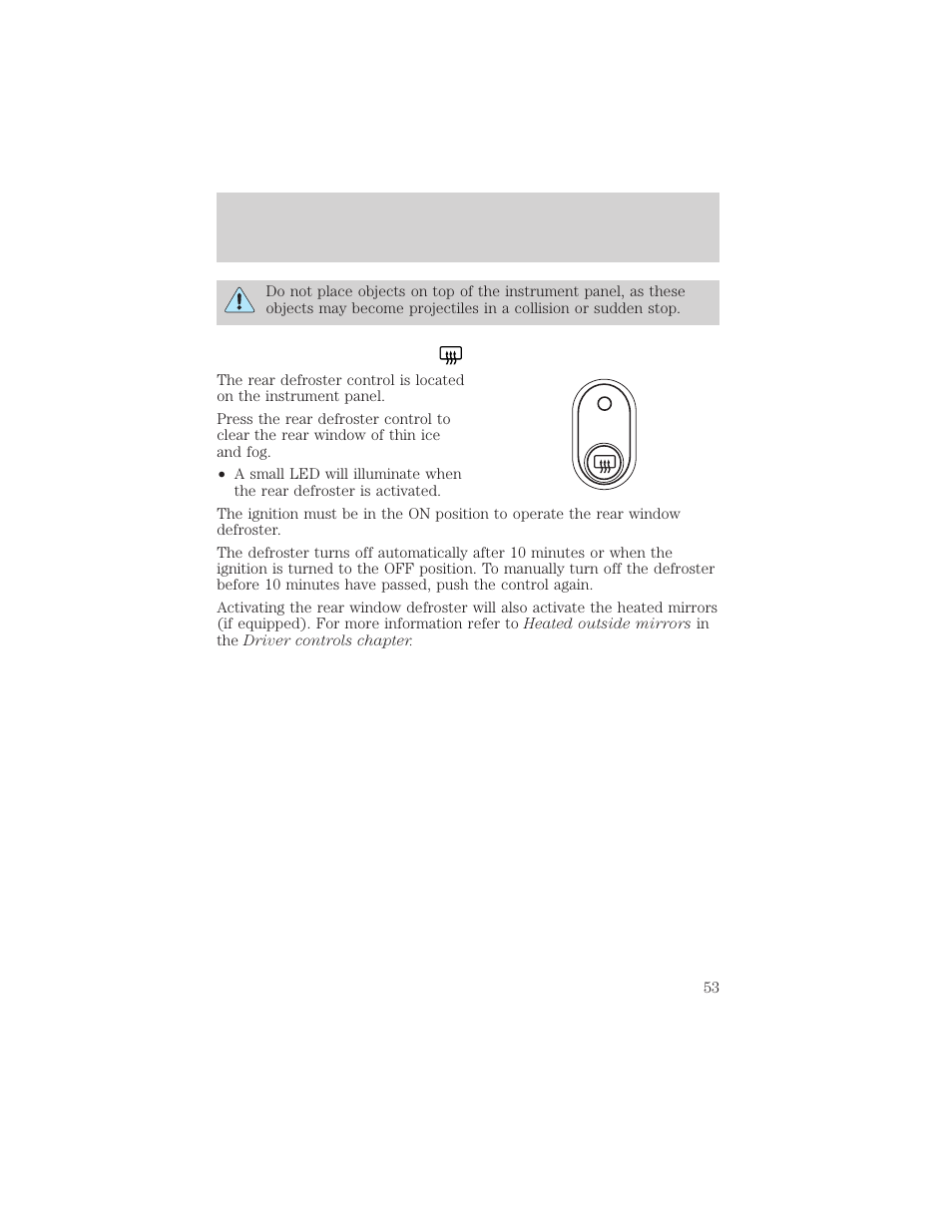 Climate controls | FORD 2003 Crown Victoria v.2 User Manual | Page 53 / 248