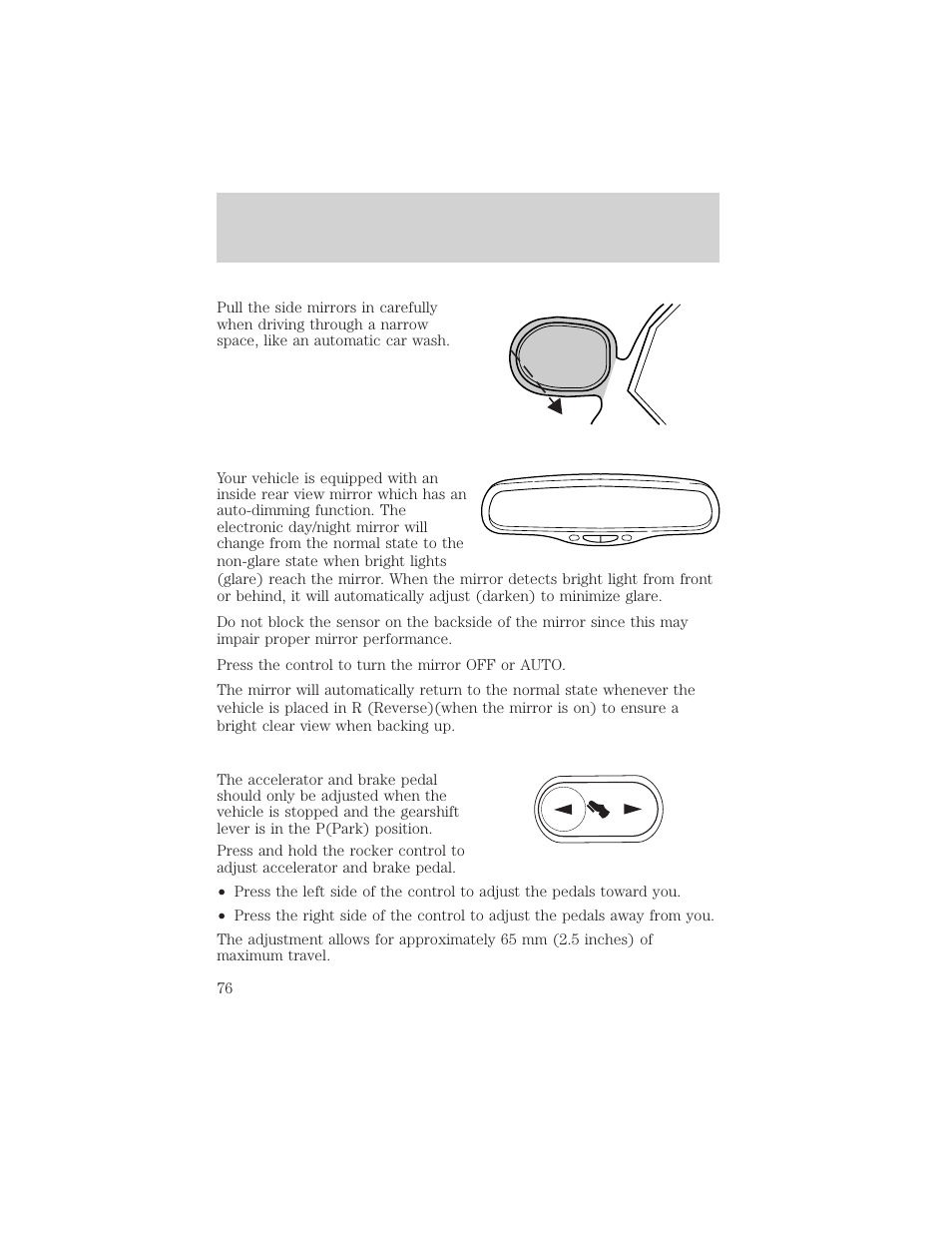 Driver controls | FORD 2003 Crown Victoria v.2 User Manual | Page 76 / 248