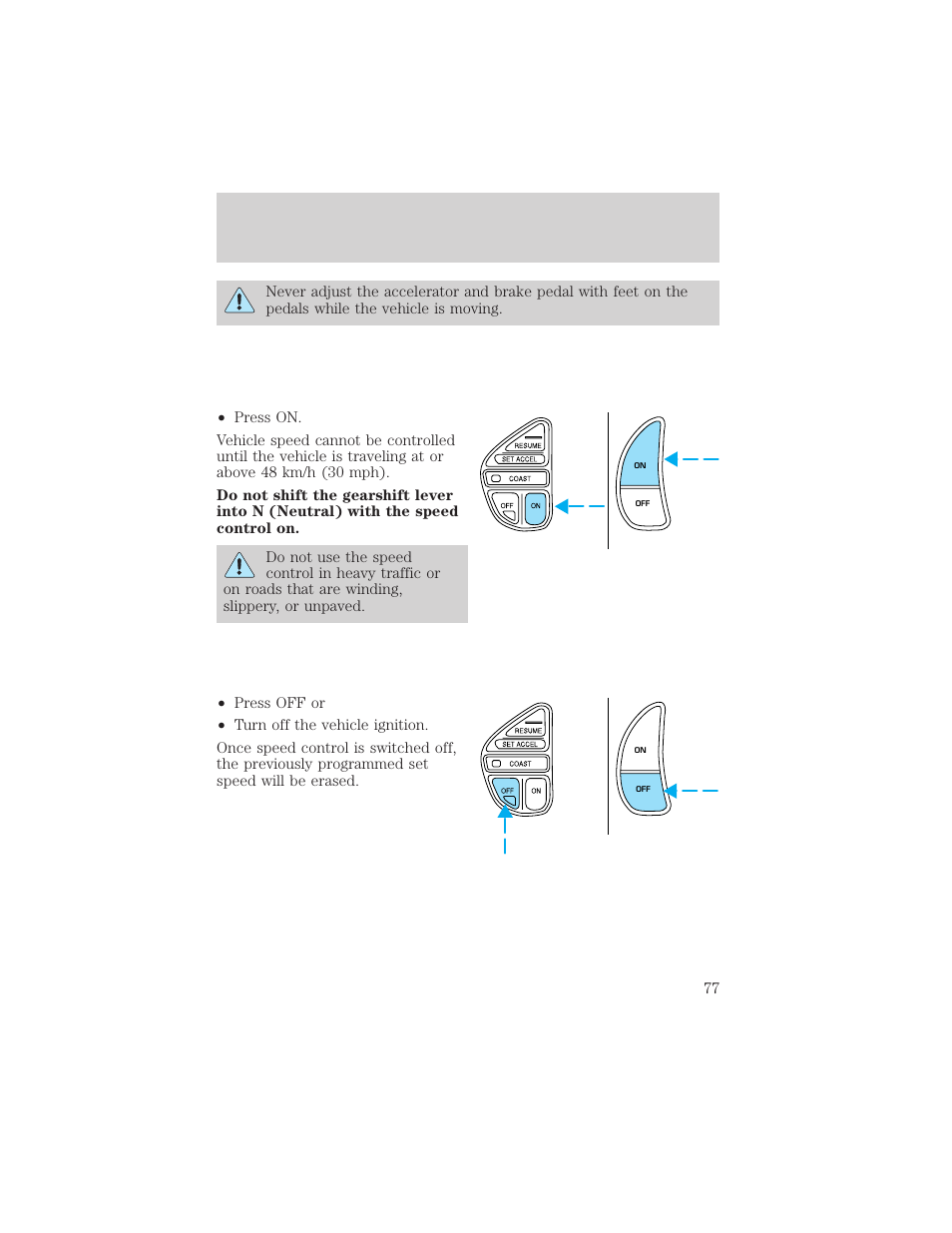 Driver controls | FORD 2003 Crown Victoria v.2 User Manual | Page 77 / 248