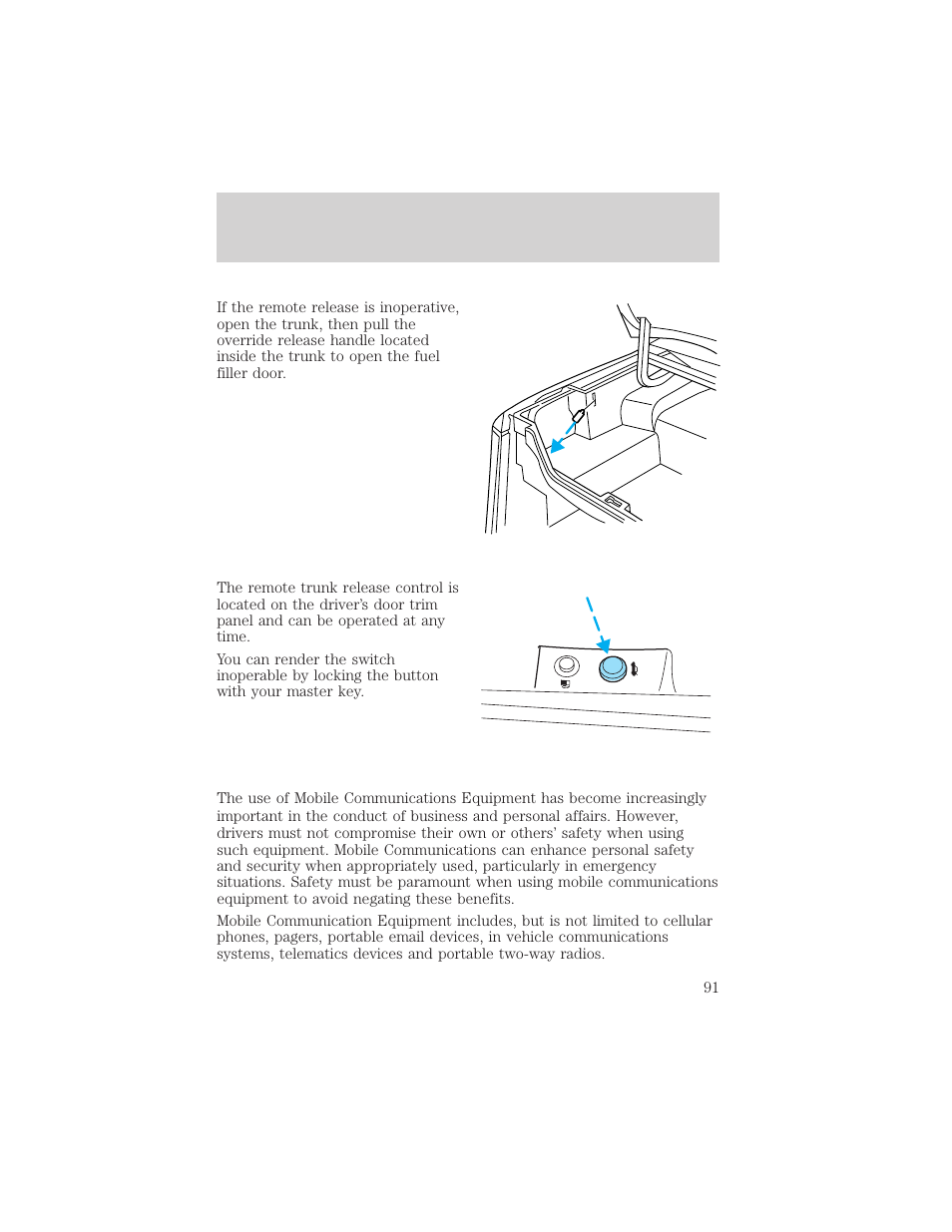 Driver controls | FORD 2003 Crown Victoria v.2 User Manual | Page 91 / 248