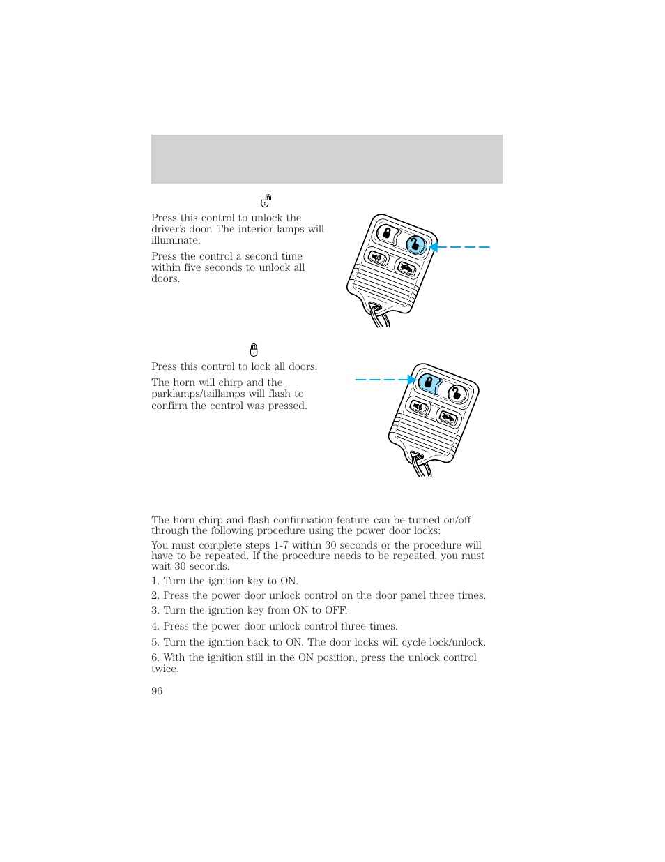 Locks and security | FORD 2003 Crown Victoria v.2 User Manual | Page 96 / 248