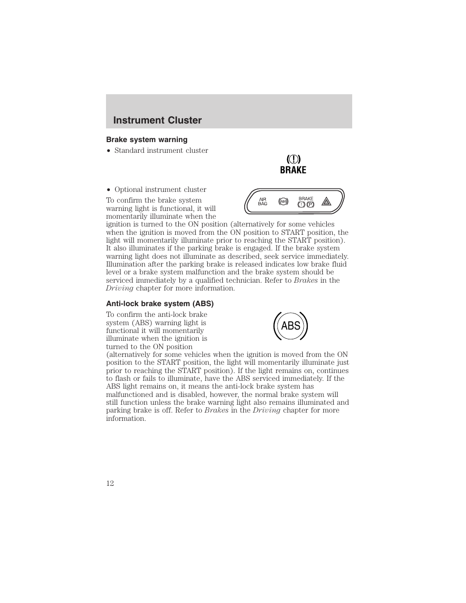 FORD 2003 Crown Victoria v.3 User Manual | Page 12 / 248