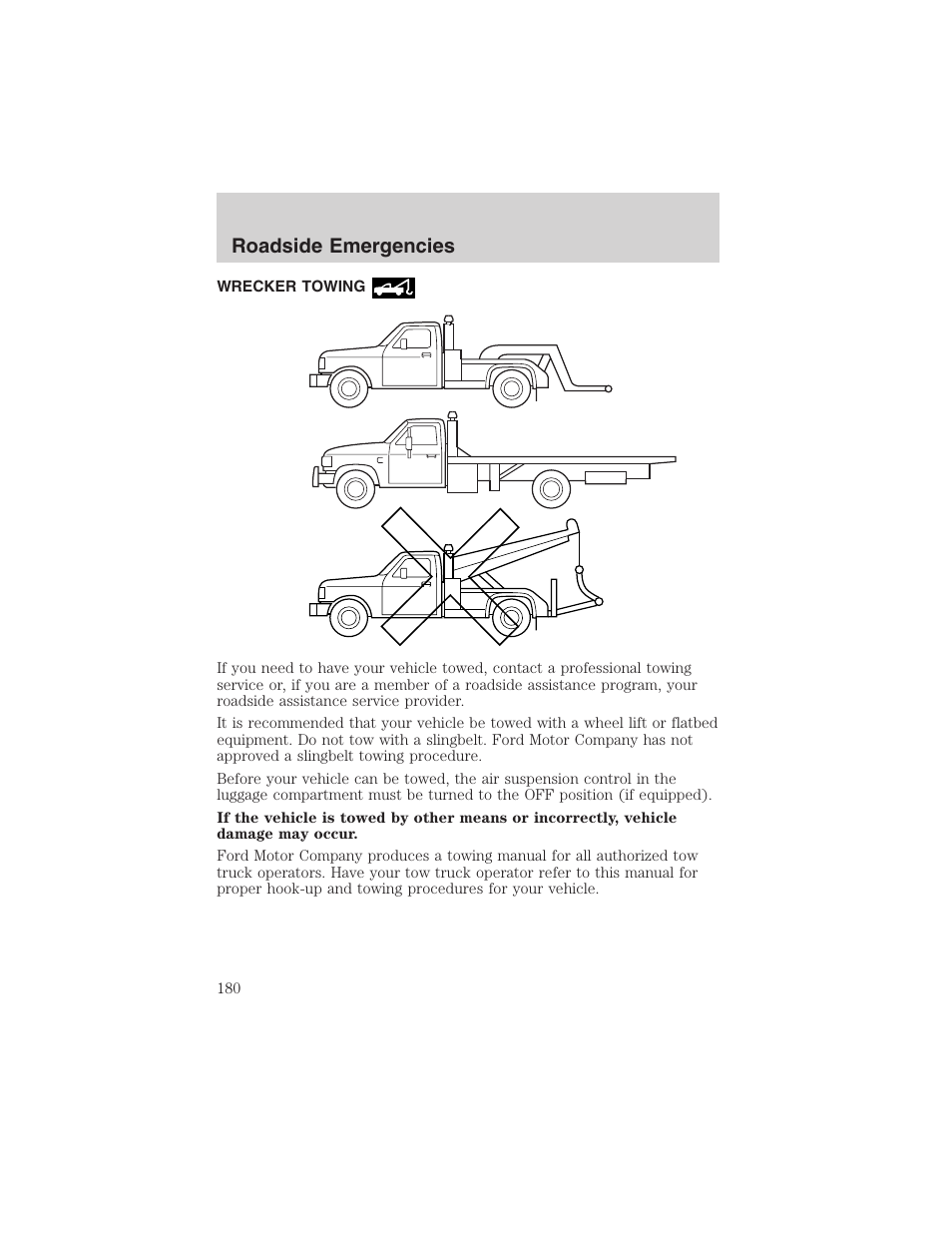 Roadside emergencies | FORD 2003 Crown Victoria v.3 User Manual | Page 180 / 248