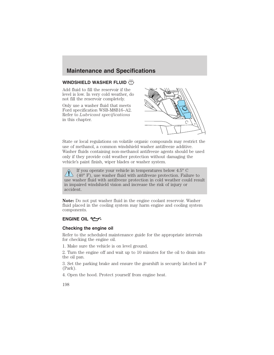 Maintenance and specifications | FORD 2003 Crown Victoria v.3 User Manual | Page 198 / 248