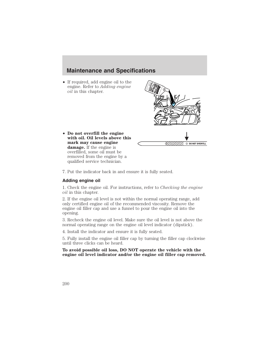 Maintenance and specifications | FORD 2003 Crown Victoria v.3 User Manual | Page 200 / 248