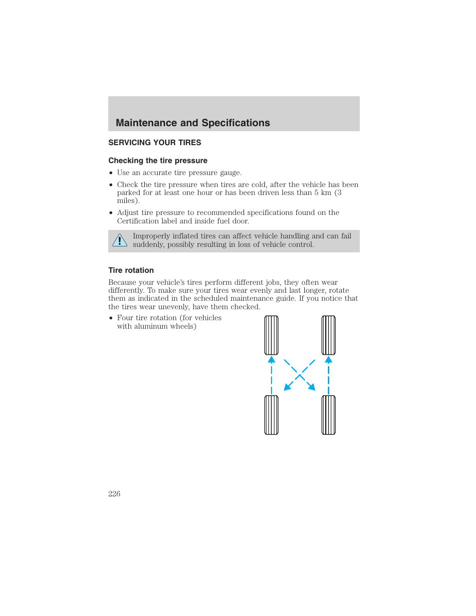 Maintenance and specifications | FORD 2003 Crown Victoria v.3 User Manual | Page 226 / 248