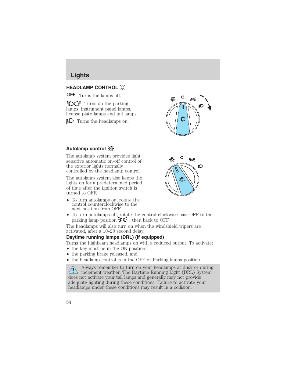 Lights | FORD 2003 Crown Victoria v.3 User Manual | Page 54 / 248