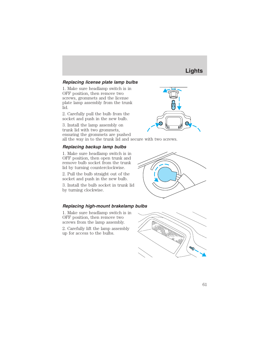 Lights | FORD 2003 Crown Victoria v.3 User Manual | Page 61 / 248