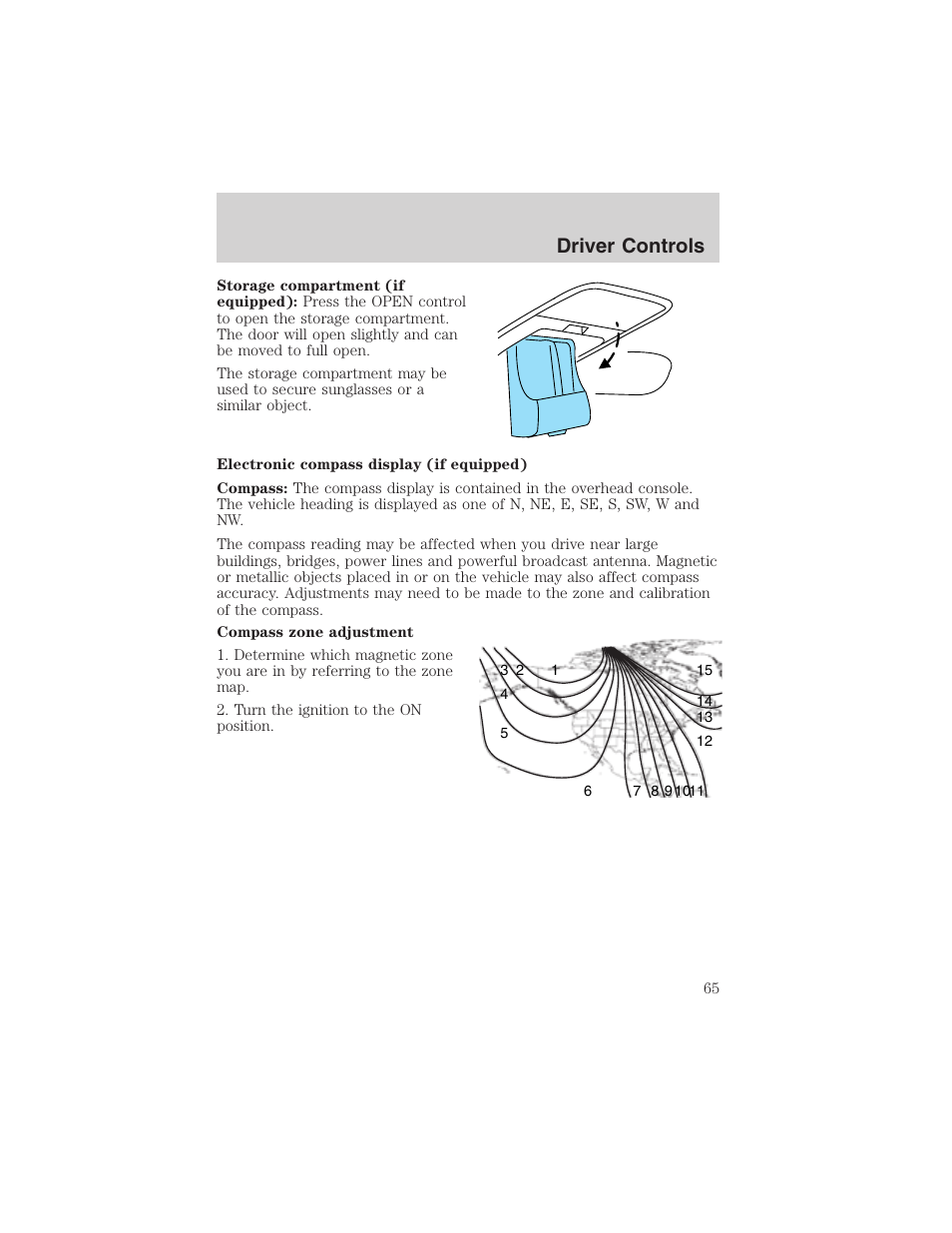 Driver controls | FORD 2003 Crown Victoria v.3 User Manual | Page 65 / 248