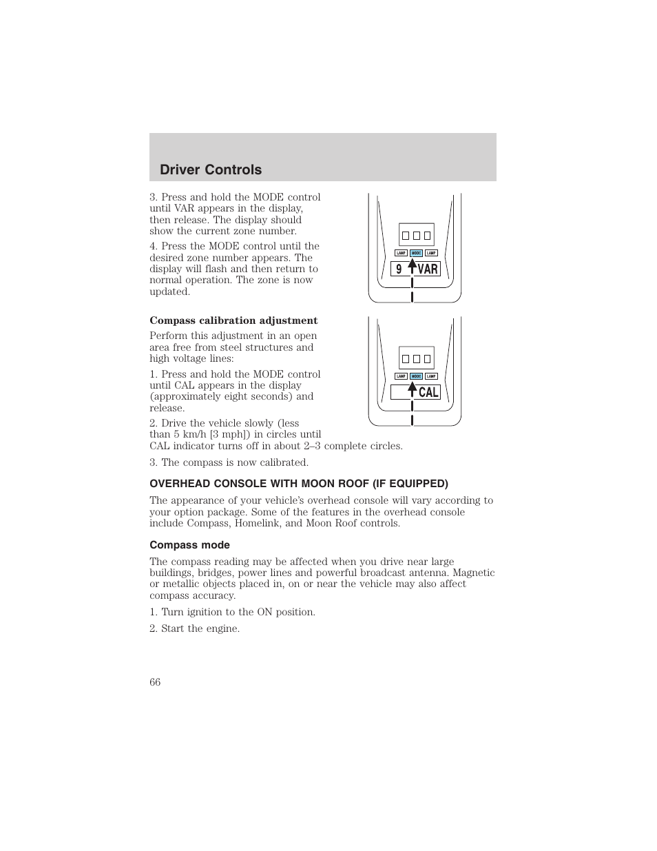 Driver controls | FORD 2003 Crown Victoria v.3 User Manual | Page 66 / 248