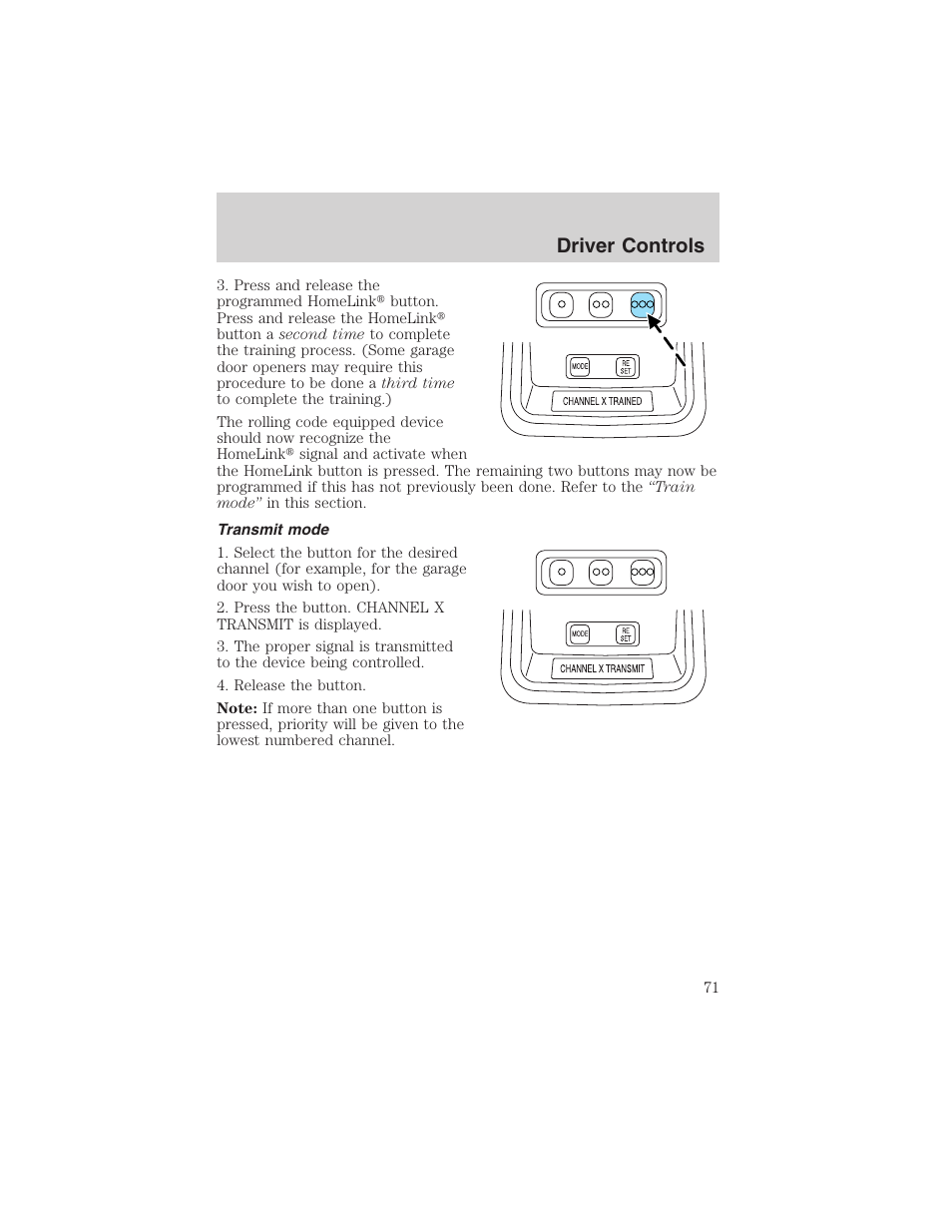 Driver controls | FORD 2003 Crown Victoria v.3 User Manual | Page 71 / 248