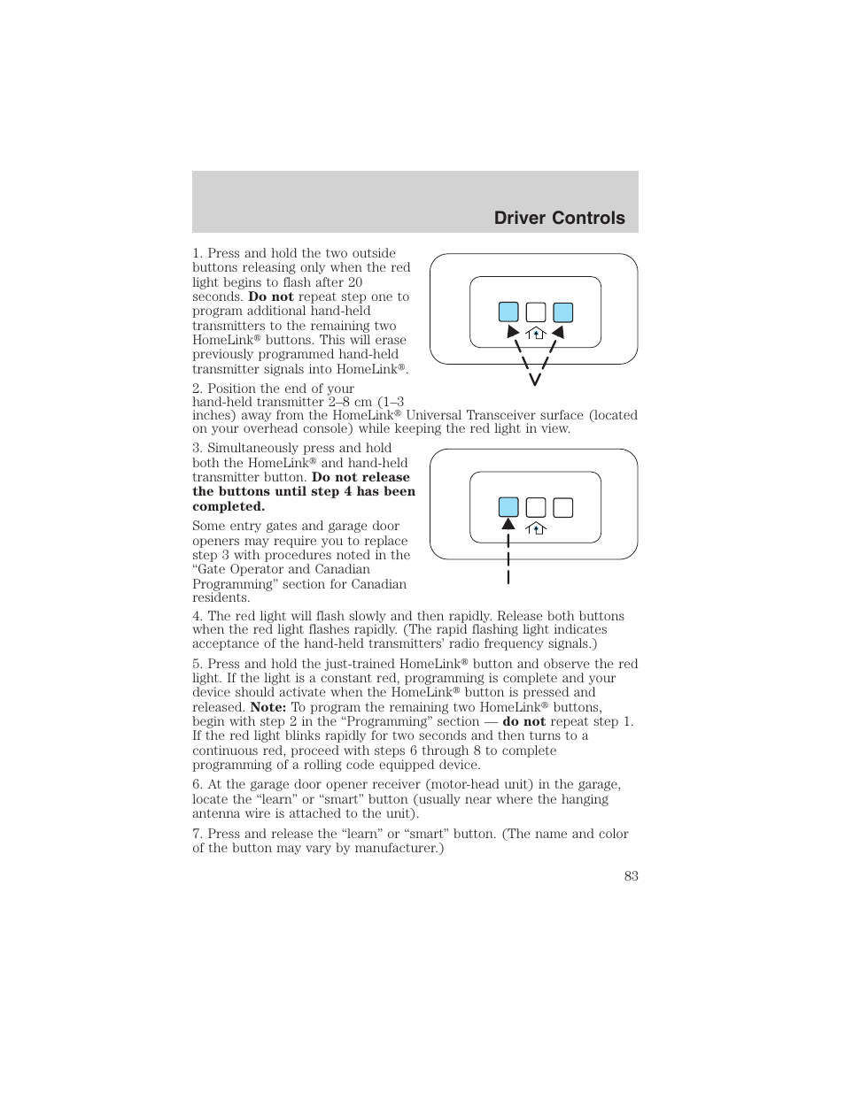 Driver controls | FORD 2003 Crown Victoria v.3 User Manual | Page 83 / 248