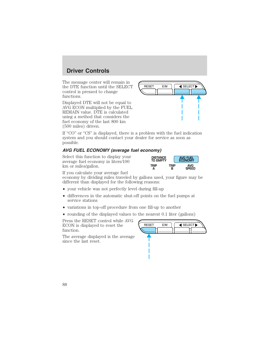 Driver controls | FORD 2003 Crown Victoria v.3 User Manual | Page 88 / 248