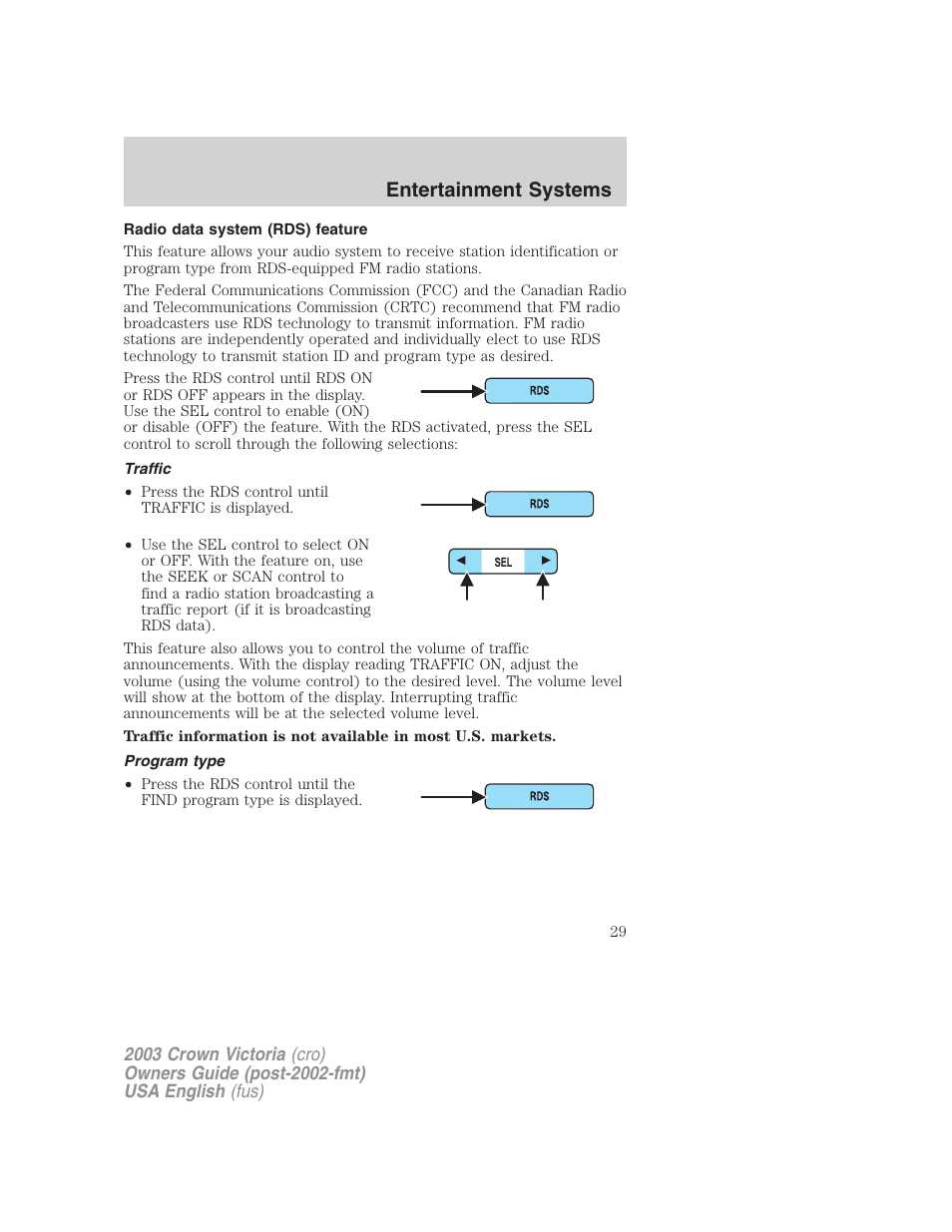 Entertainment systems | FORD 2003 Crown Victoria v.4 User Manual | Page 29 / 248