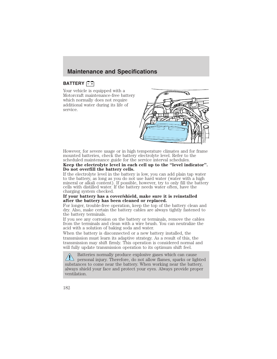 Maintenance and specifications | FORD 2003 E-550 v.1 User Manual | Page 182 / 232