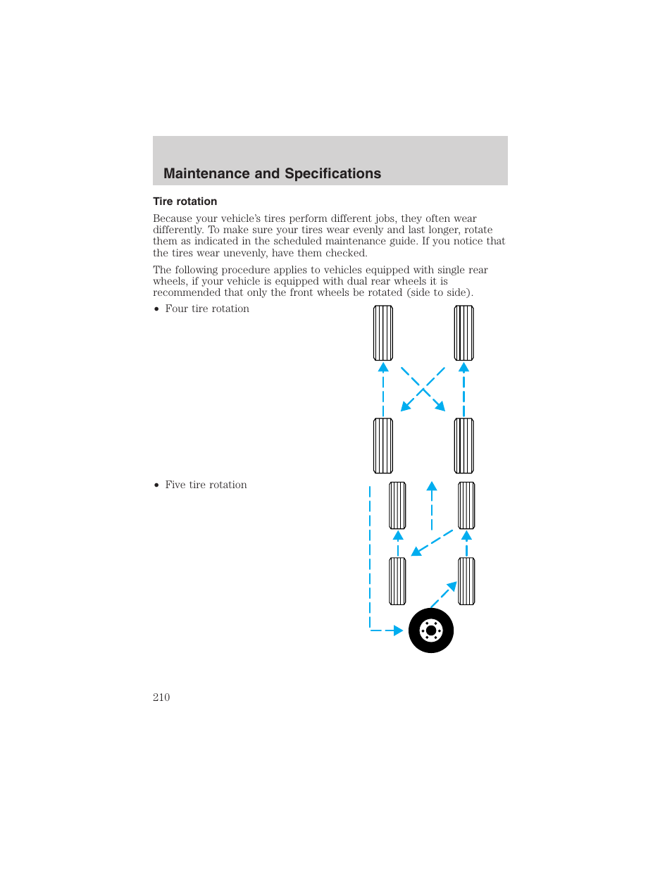 Maintenance and specifications | FORD 2003 E-550 v.1 User Manual | Page 210 / 232