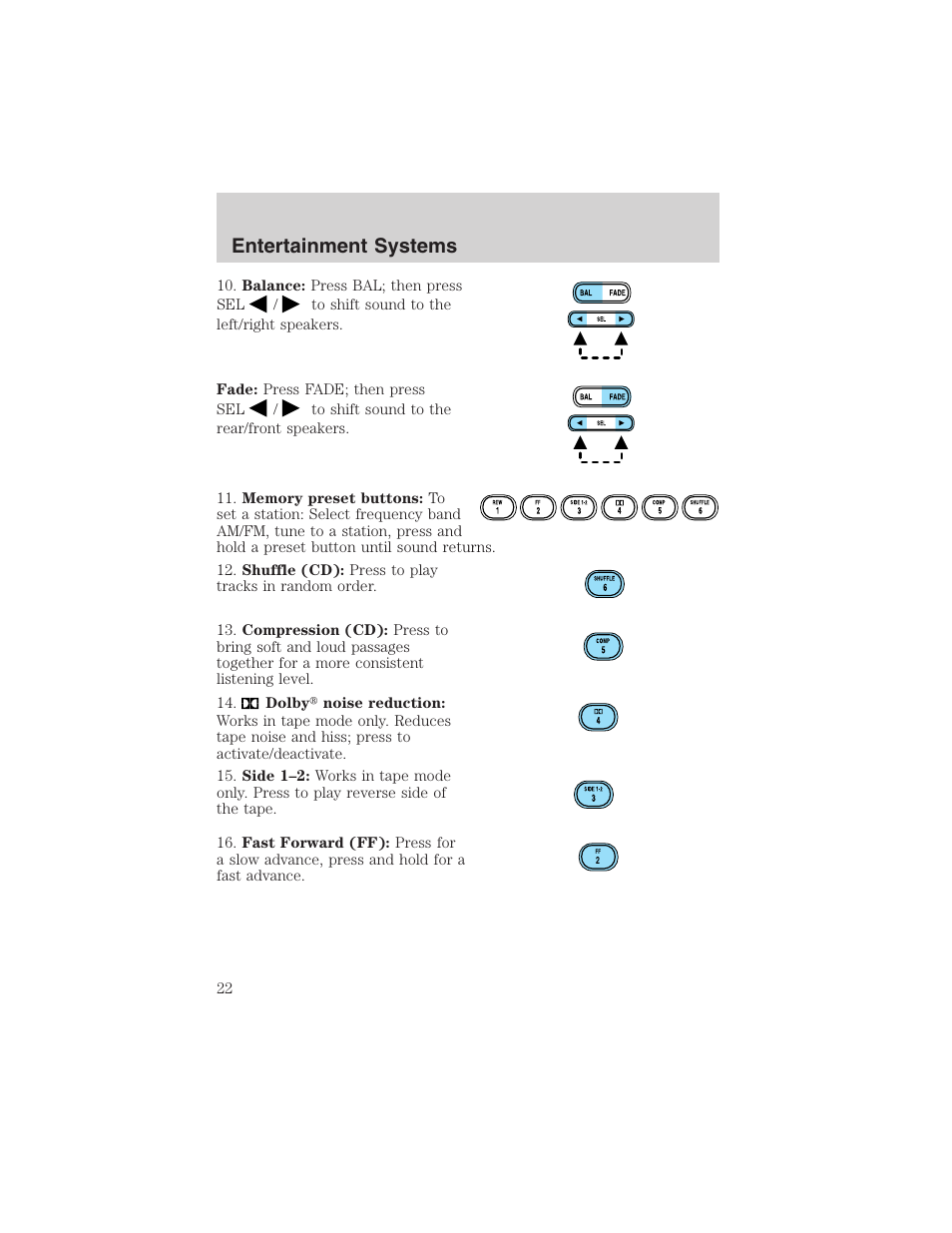 Entertainment systems | FORD 2003 E-550 v.1 User Manual | Page 22 / 232