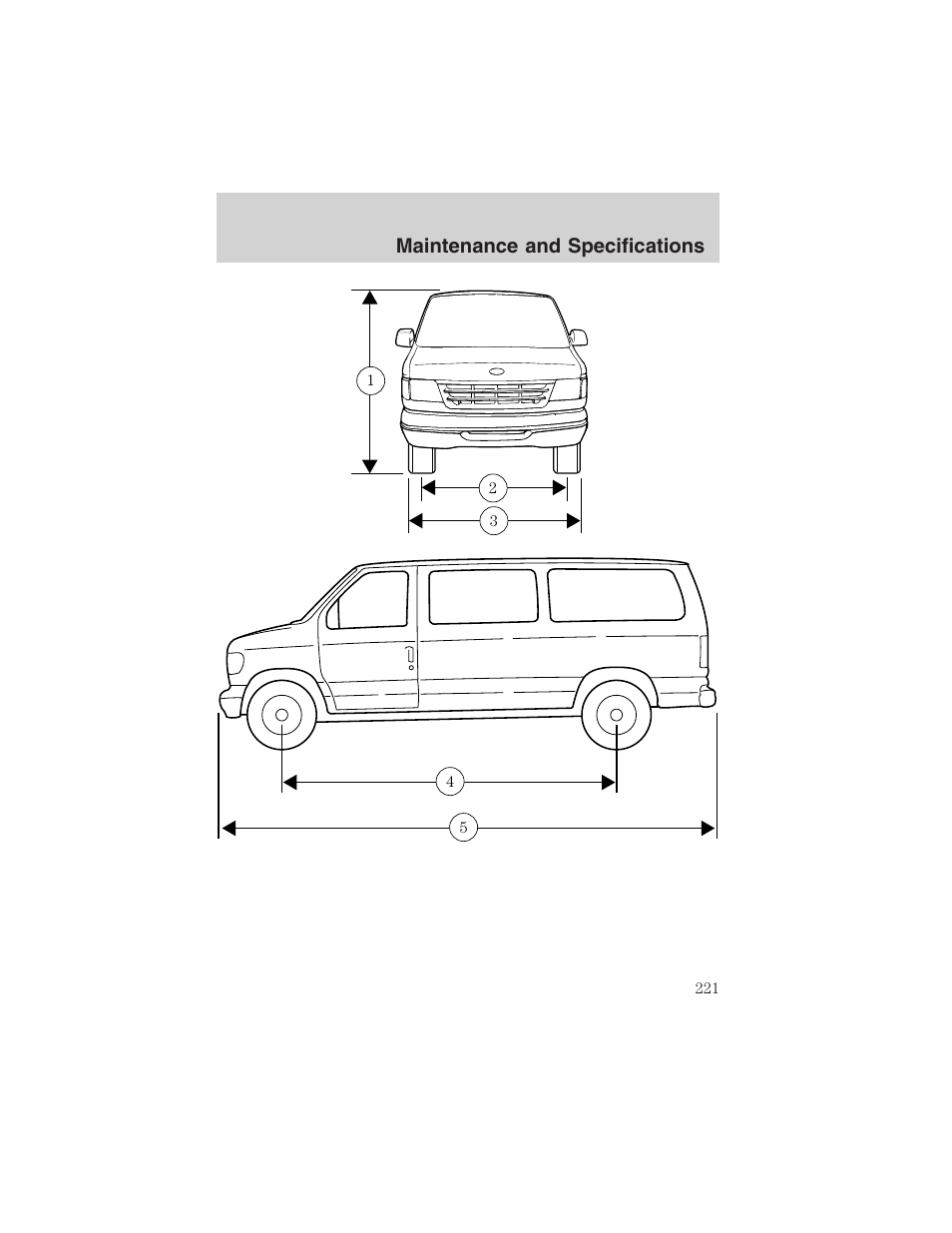 Maintenance and specifications | FORD 2003 E-550 v.1 User Manual | Page 221 / 232