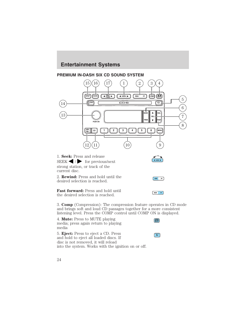 Entertainment systems | FORD 2003 E-550 v.1 User Manual | Page 24 / 232