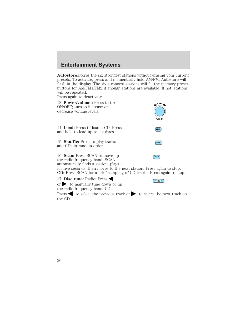 Entertainment systems | FORD 2003 E-550 v.1 User Manual | Page 26 / 232