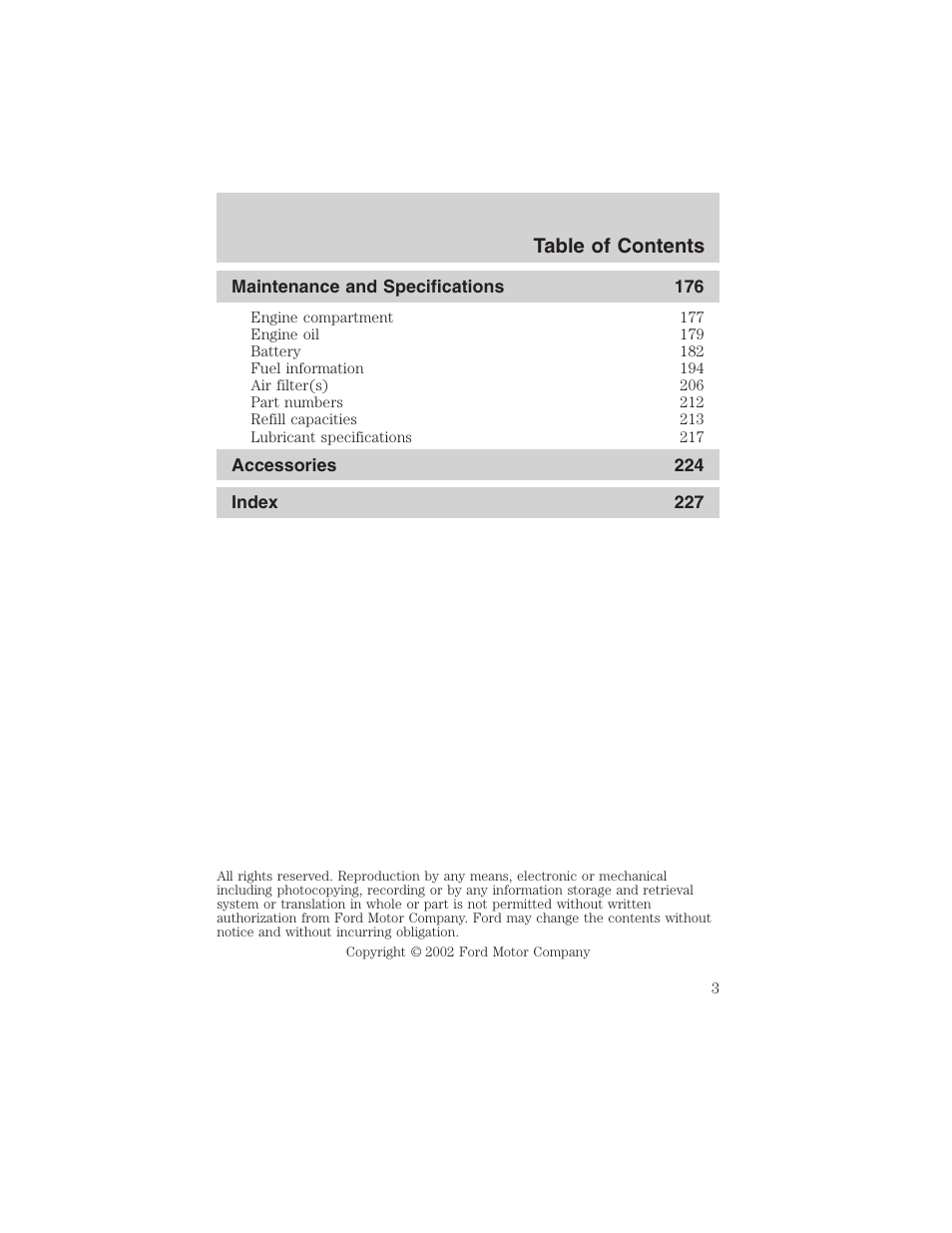 FORD 2003 E-550 v.1 User Manual | Page 3 / 232