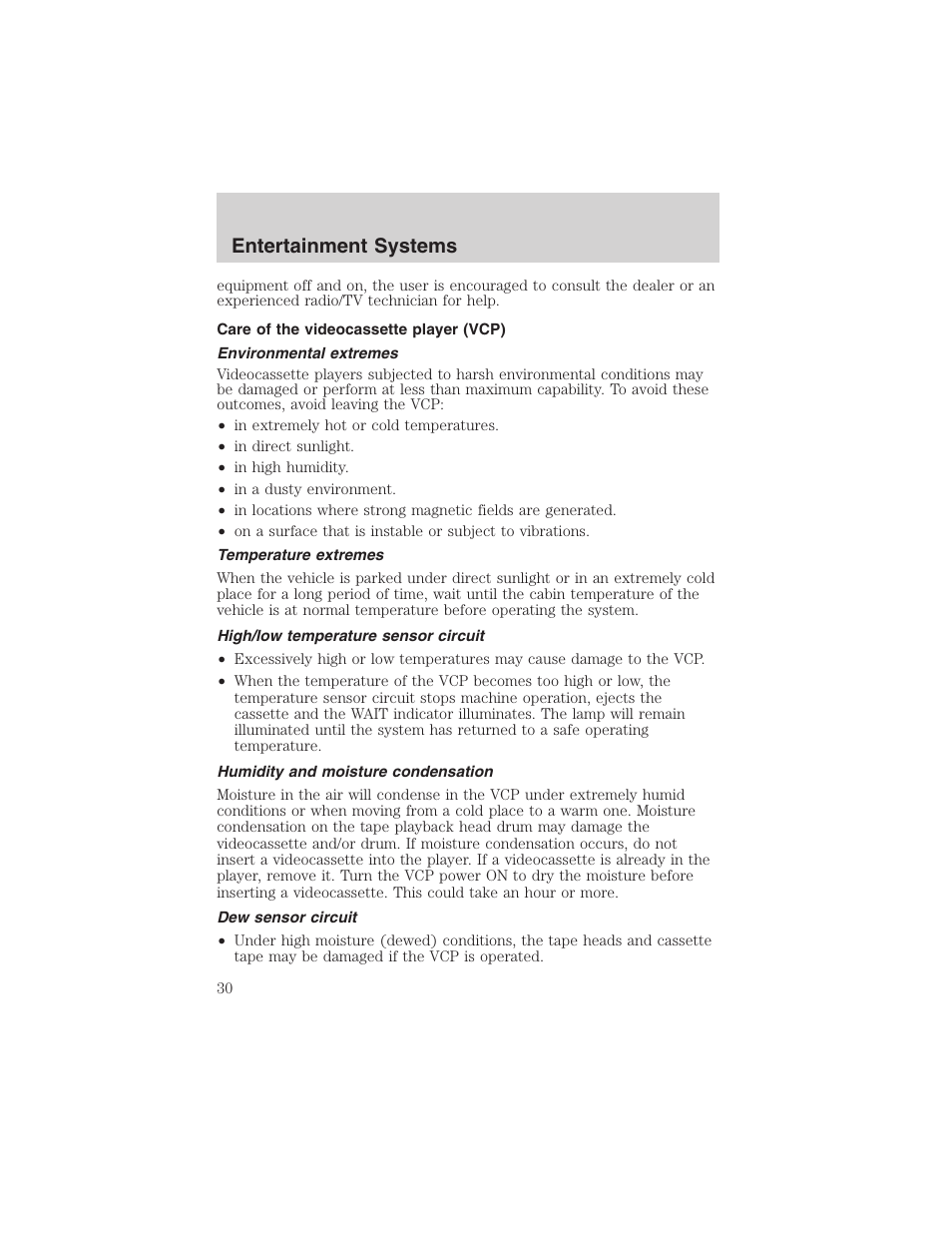 Entertainment systems | FORD 2003 E-550 v.1 User Manual | Page 30 / 232