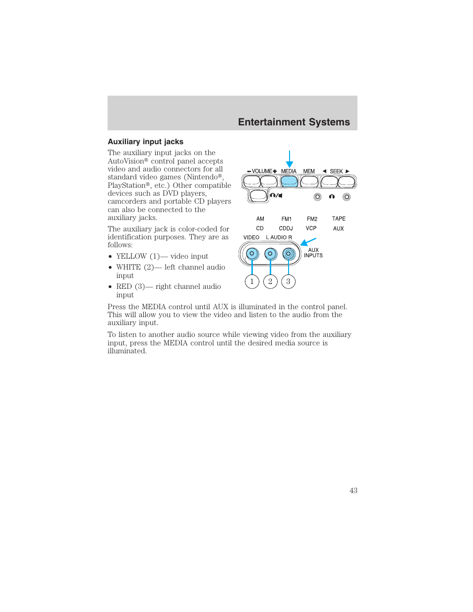 Entertainment systems | FORD 2003 E-550 v.1 User Manual | Page 43 / 232