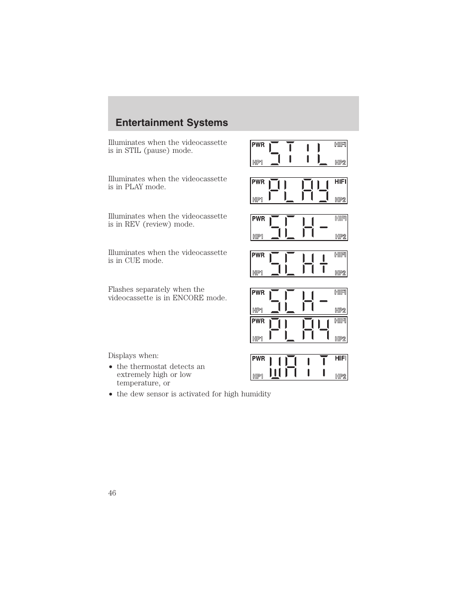 Entertainment systems | FORD 2003 E-550 v.1 User Manual | Page 46 / 232