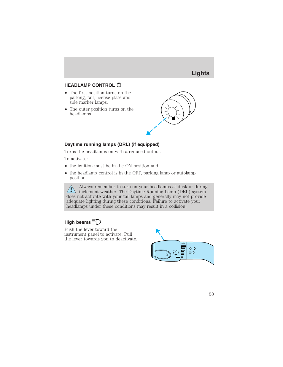 Lights | FORD 2003 E-550 v.1 User Manual | Page 53 / 232