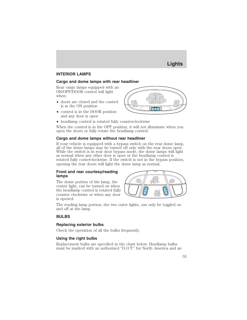 Lights | FORD 2003 E-550 v.1 User Manual | Page 55 / 232