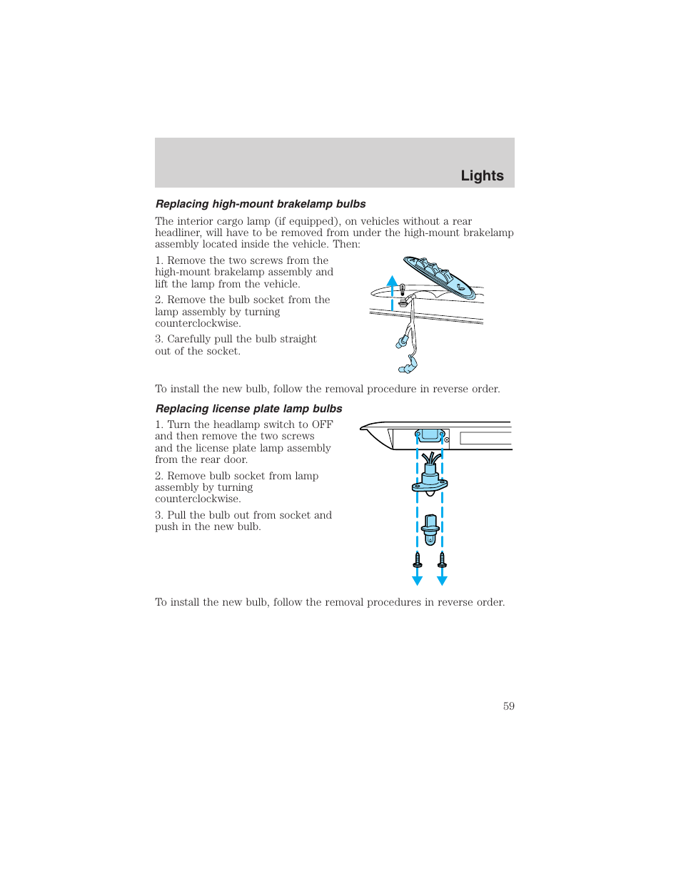 Lights | FORD 2003 E-550 v.1 User Manual | Page 59 / 232